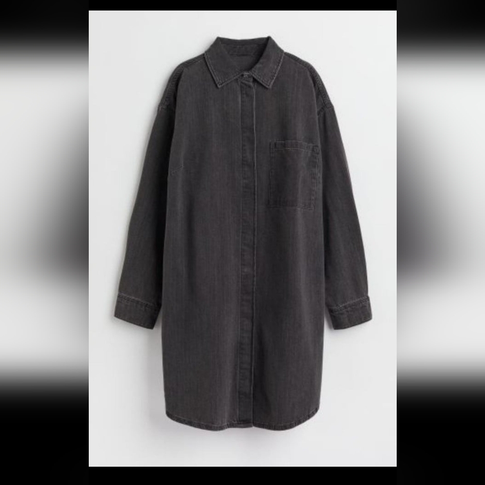 H&M Black Oversized Denim Dress Size 3XL